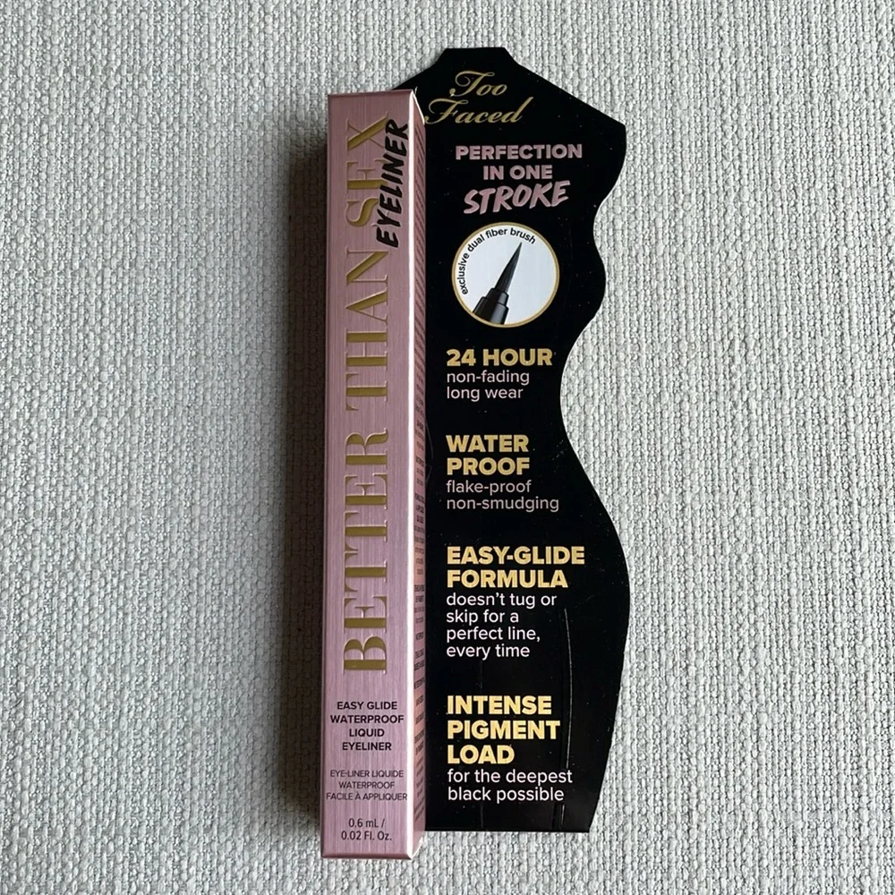 Too Faced Better Than Sex easy glide waterproof Liquid Eyeliner — deepest black